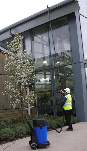 Vacuum cleaning gutters for commercial customers in Canterbury and Herne Bay